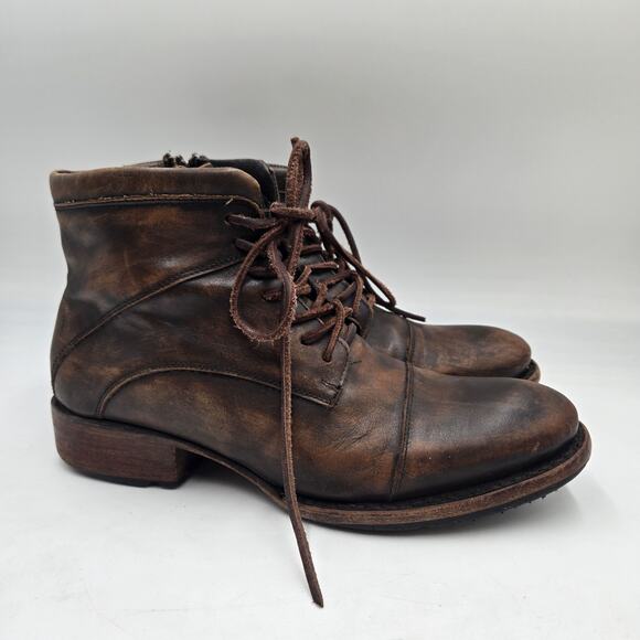 Freebird Distressed Combat Motorcycle Ace Brown Leather Boots Men\'s Sz 9 main image 4